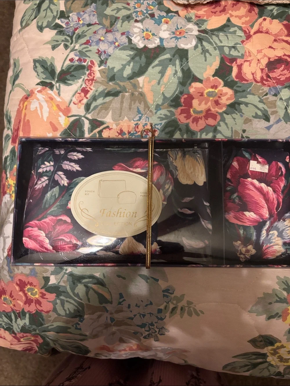 Floral Women’s Cosmetic Bags-Black & Pink Floral